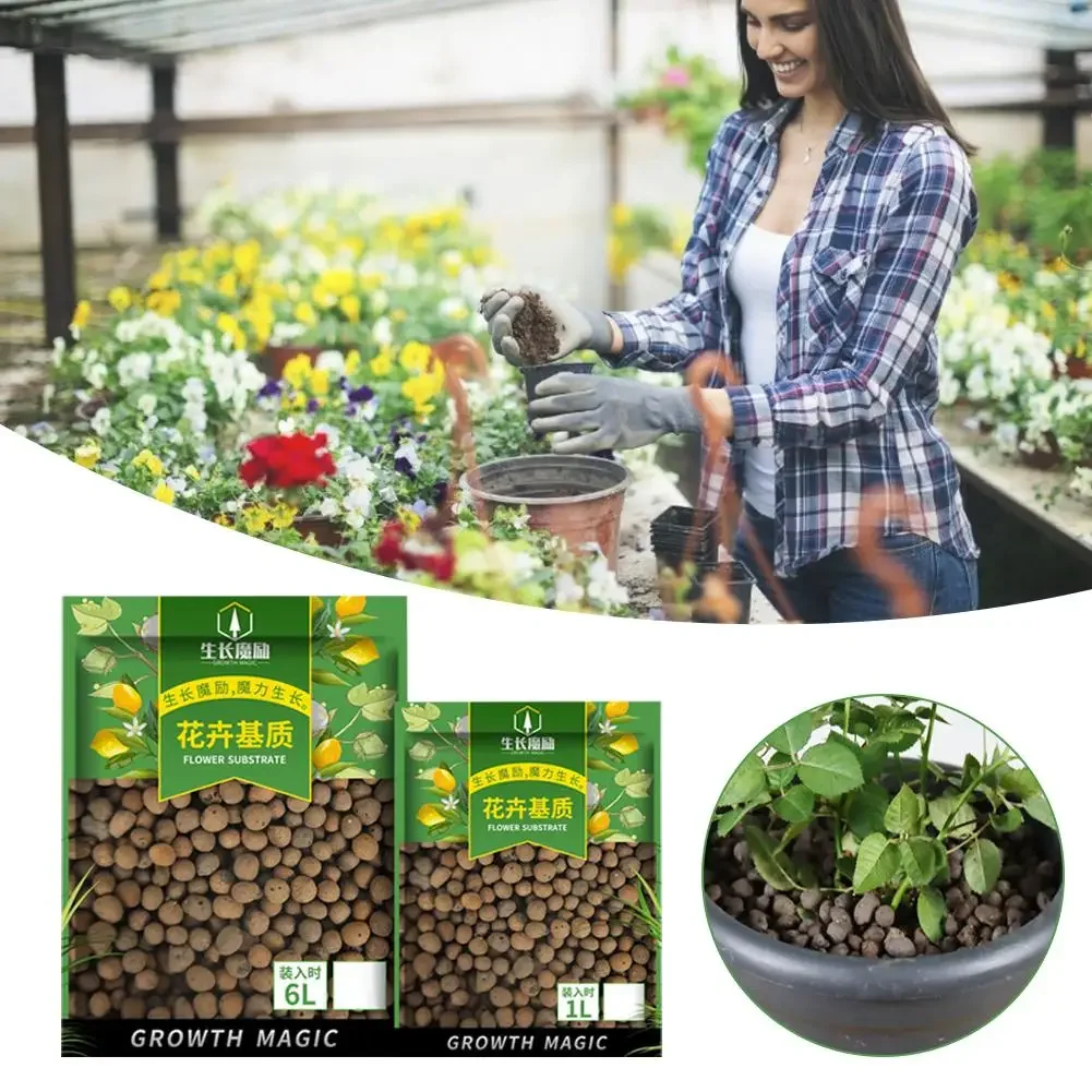 Clay Pebble Growing - 2L Bio-Drainage Tonbälle Blumensubstrat für Hydrokultur-Blumentopf,